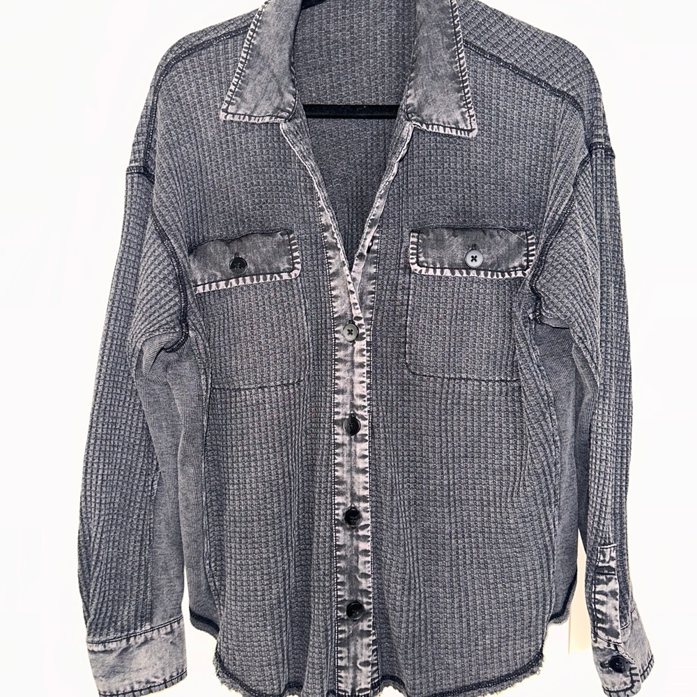 Z Supply Charcoal Button-Down Shirt